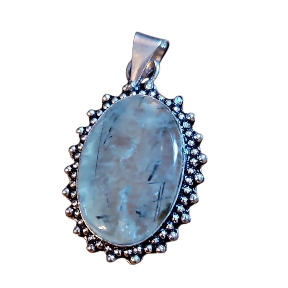 Silver and Clear/Blue Pendant